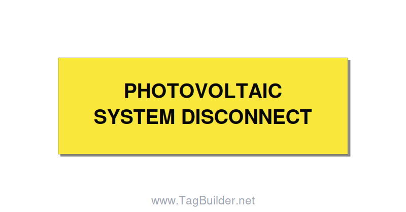 3.0x1.0" Disconnect Switch Label - PHOTOVOLTAIC SYSTEM DISCO, Black/Yellow, Hole