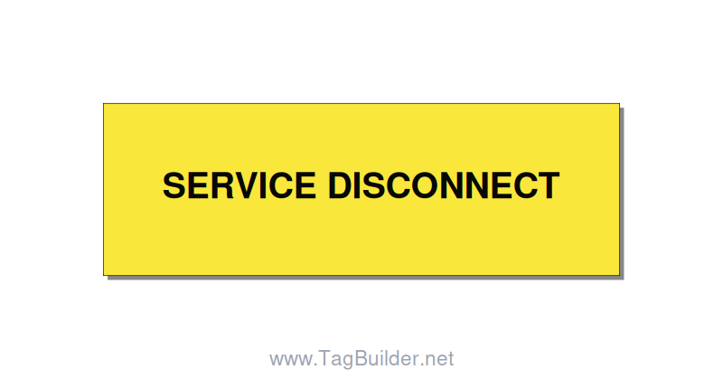 3.0x1.0" Disconnect Switch Label - SERVICE DISCONNECT, Black/Yellow, Holes