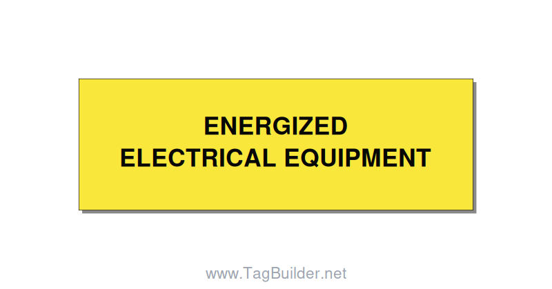 3.0x1.0" Electrical Safety Label - ENERGIZED ELECTRICAL EQUI, Black/Yellow, Hole