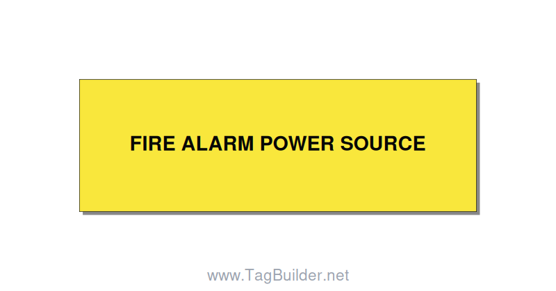 3.0x1.0" Fire Safety Label - FIRE ALARM POWER SOURCE, Black/Yellow, Adhesive