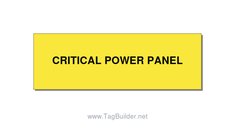 3.0x1.0" Panel Identification Label - CRITICAL POWER PANEL, Black/Yellow, Holes