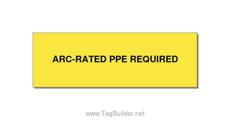 3.0x1.0" PPE Required Sign - ARC-RATED PPE REQUIRED, Black/Yellow, Adhesive