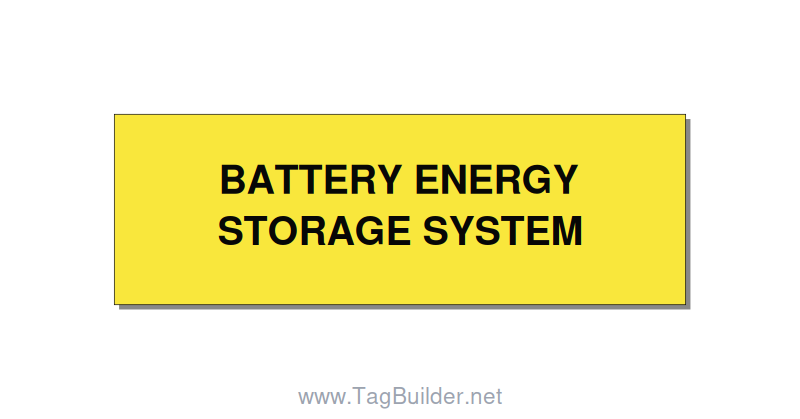 3.0x1.0" Safety Label - BATTERY ENERGY STORAGE SY, Black/Yellow, Holes