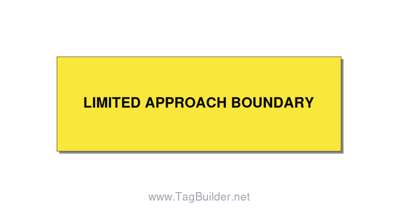 3.0x1.0" Safety Label - LIMITED APPROACH BOUNDARY, Black/Yellow, Adhesive