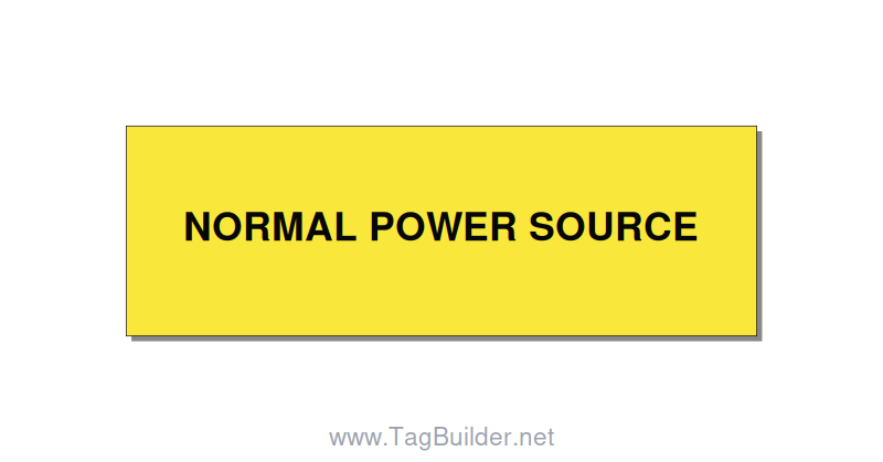 3.0x1.0" Safety Label - NORMAL POWER SOURCE, Black/Yellow, Adhesive