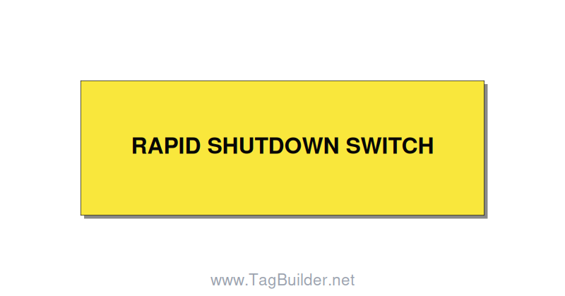 3.0x1.0" Safety Label - RAPID SHUTDOWN SWITCH, Black/Yellow, Adhesive