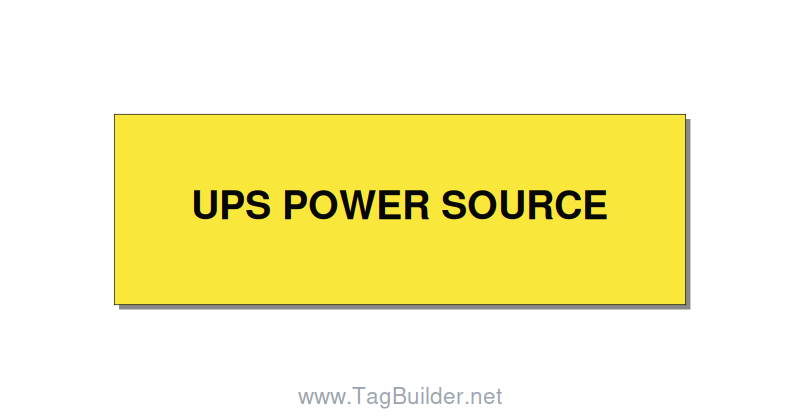 3.0x1.0" Safety Label - UPS POWER SOURCE, Black/Yellow, Adhesive