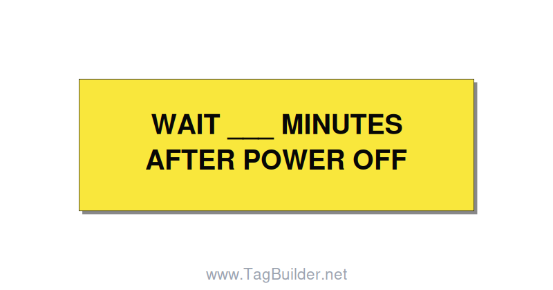 3.0x1.0" Safety Label - WAIT ___ MINUTES AFTER PO, Black/Yellow, Holes