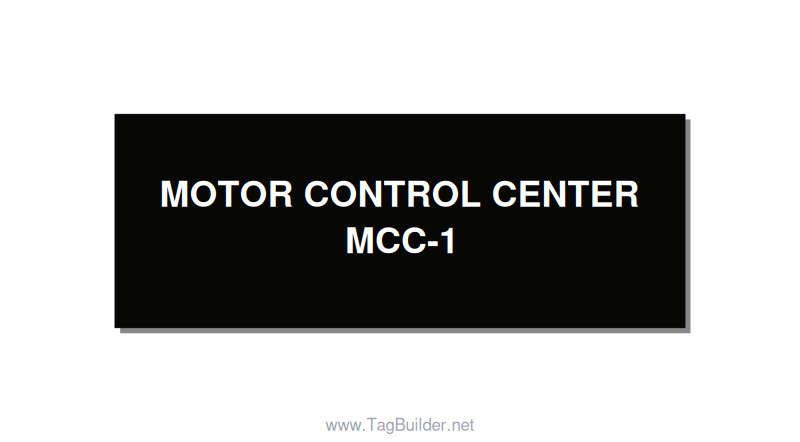 4.0x1.5" Motor Control Label - MOTOR CONTROL CENTER MCC-, White/Black, Adhesive