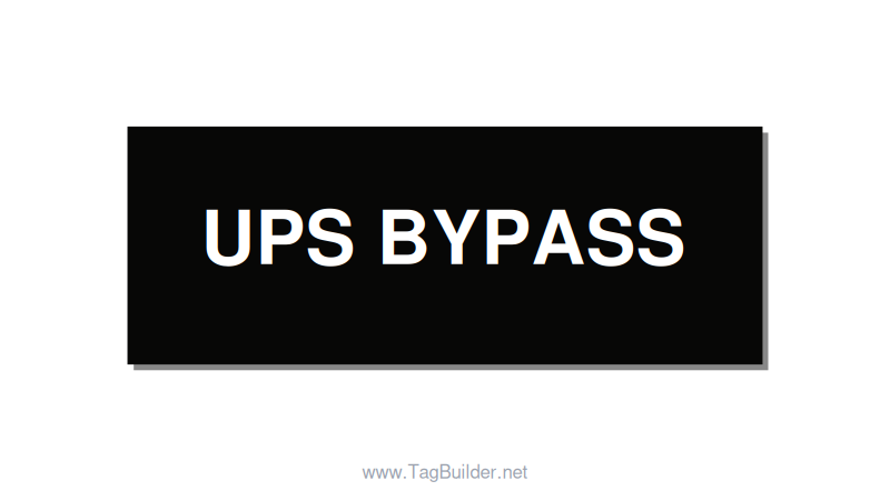 4.0x1.5" Safety Label - UPS BYPASS, White/Black, Adhesive