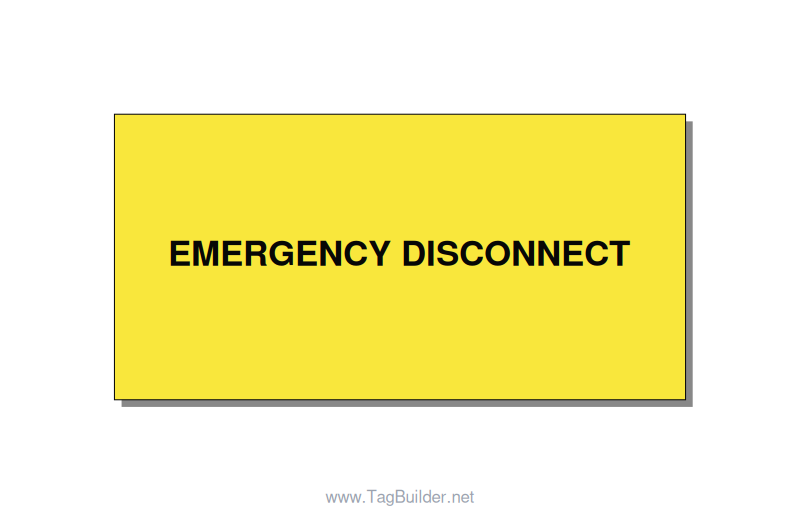 4.0x2.0" Disconnect Switch Label - EMERGENCY DISCONNECT, Black/Yellow, Adhesive