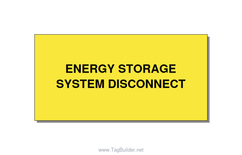 4.0x2.0" Disconnect Switch Label - ENERGY STORAGE SYSTEM DIS, Black/Yellow, Adhe
