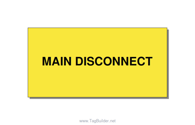 4.0x2.0" Disconnect Switch Label - MAIN DISCONNECT, Black/Yellow, Adhesive
