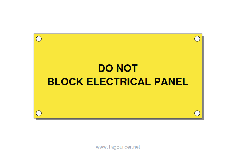 4.0x2.0" Electrical Safety Label - DO NOT BLOCK ELECTRICAL P, Black/Yellow, Hole