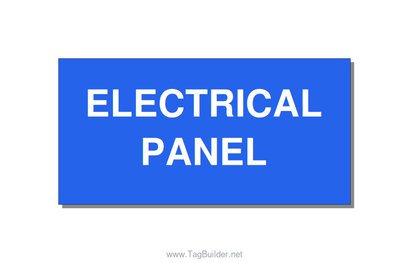 4.0x2.0" Electrical Safety Label - ELECTRICAL PANEL, White/Blue, Adhesive