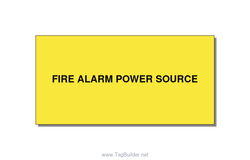 4.0x2.0" Fire Safety Label - FIRE ALARM POWER SOURCE, Black/Yellow, Adhesive