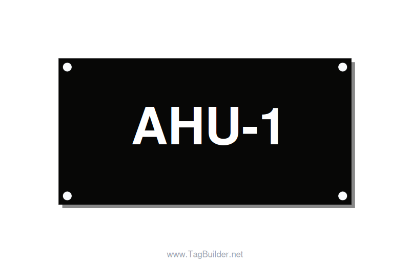 4.0x2.0" Safety Label - AHU-1, White/Black, Holes