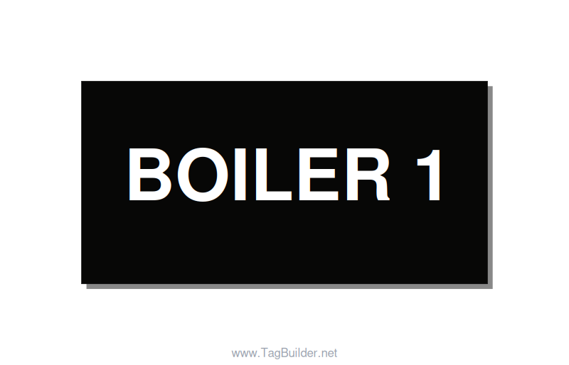 4.0x2.0" Safety Label - BOILER 1, White/Black, Adhesive