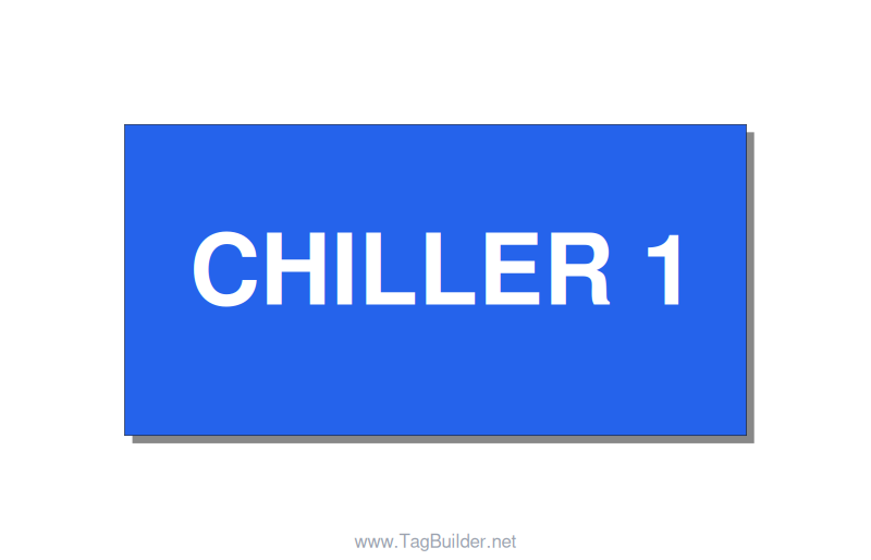 4.0x2.0" Safety Label - CHILLER 1, White/Blue, Adhesive
