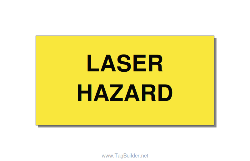 4.0x2.0" Safety Label - LASER HAZARD, Black/Yellow, Adhesive