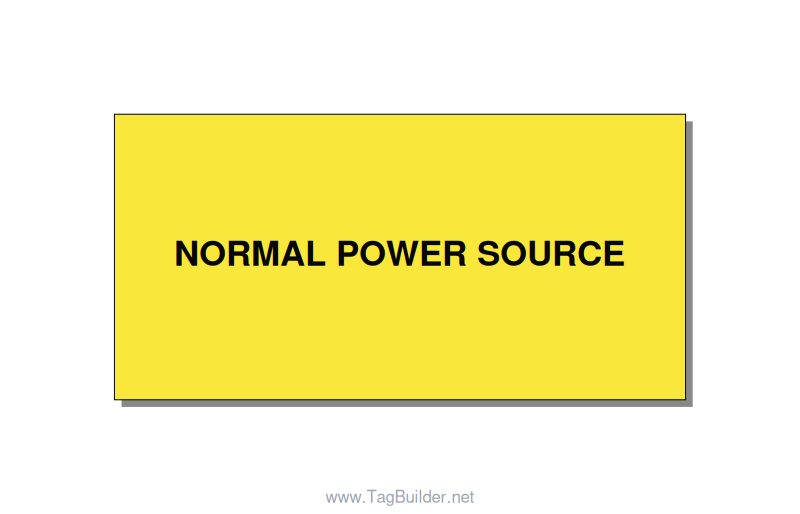 4.0x2.0" Safety Label - NORMAL POWER SOURCE, Black/Yellow, Adhesive