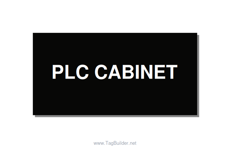 4.0x2.0" Safety Label - PLC CABINET, White/Black, Adhesive