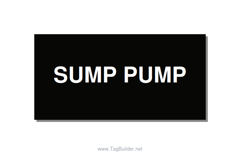 4.0x2.0" Safety Label - SUMP PUMP, White/Black, Adhesive