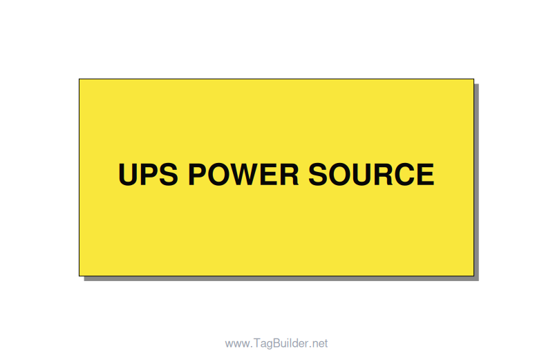 4.0x2.0" Safety Label - UPS POWER SOURCE, Black/Yellow, Adhesive