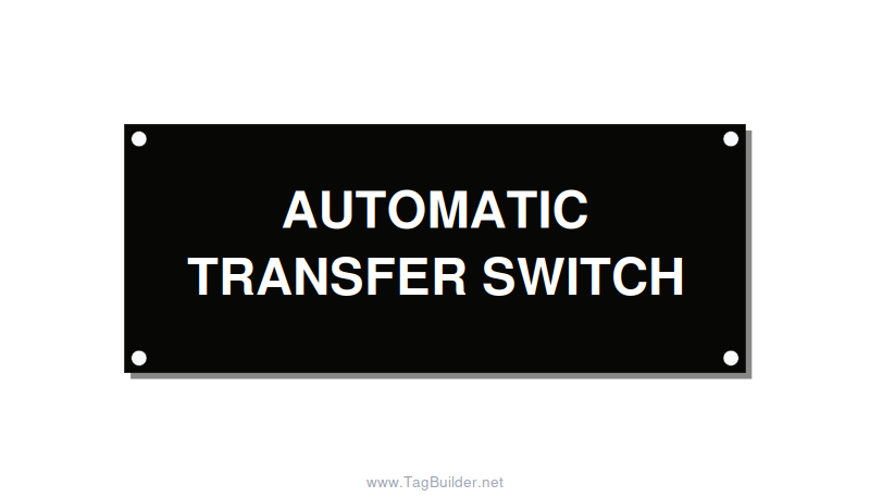 5.0x2.0" Safety Label - AUTOMATIC TRANSFER SWITCH, White/Black, Holes