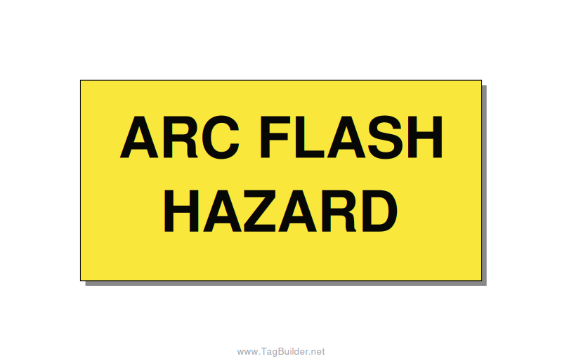 5.0x2.5" Arc Flash Safety Label - ARC FLASH HAZARD, Black/Yellow, Adhesive