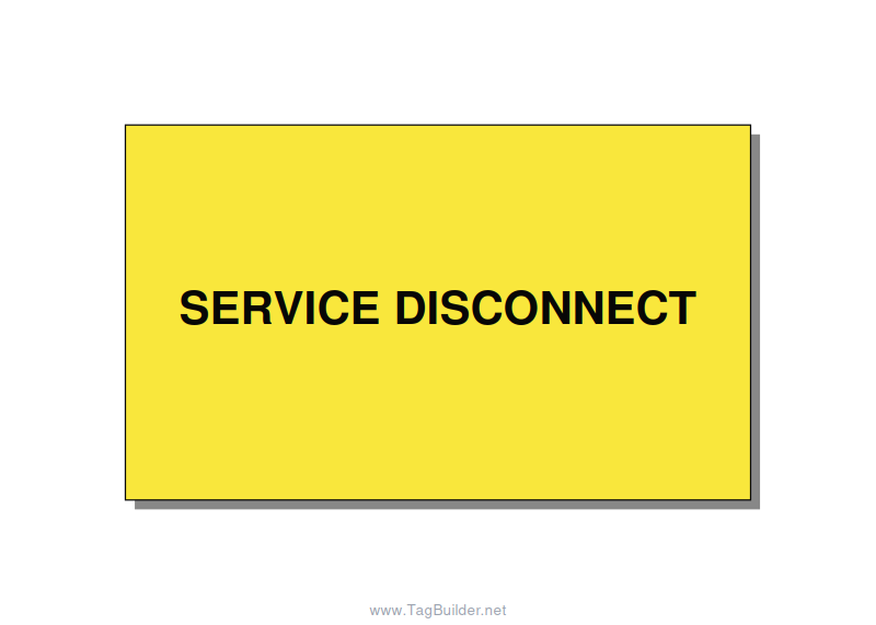 5.0x3.0" Disconnect Switch Label - SERVICE DISCONNECT, Black/Yellow, Adhesive