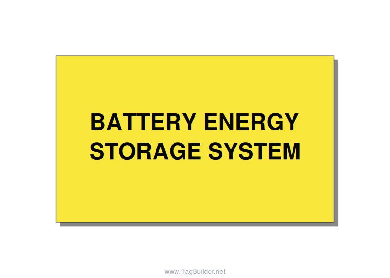 5.0x3.0" Safety Label - BATTERY ENERGY STORAGE SY, Black/Yellow, Adhesive