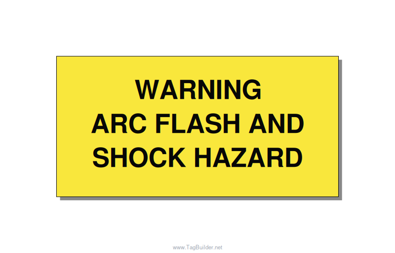6.0x3.0" Arc Flash Safety Label - WARNING ARC FLASH AND SHO, Black/Yellow, Adhes