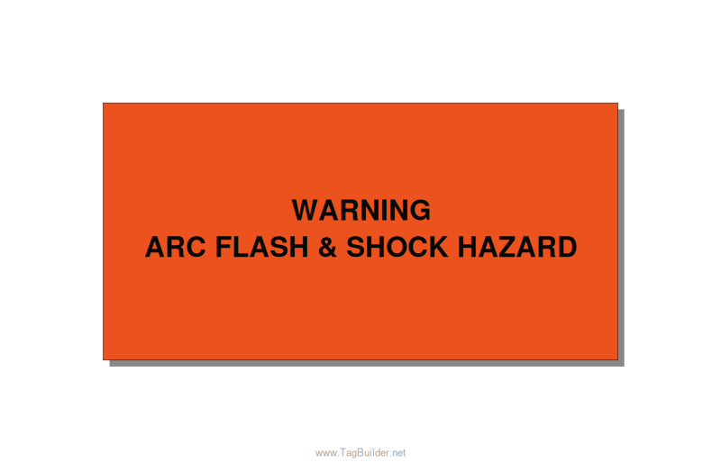 6.0x3.0" Arc Flash Safety Label - WARNING ARC FLASH & SHOCK, Black/Orange, Adhes