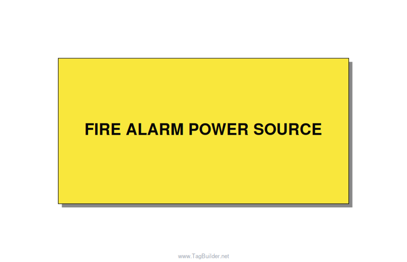 6.0x3.0" Fire Safety Label - FIRE ALARM POWER SOURCE, Black/Yellow, Adhesive