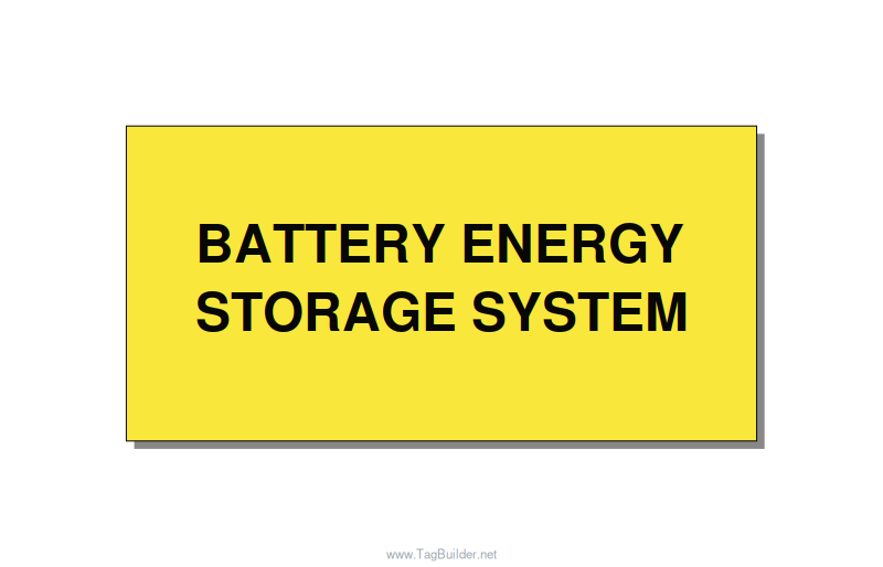 6.0x3.0" Safety Label - BATTERY ENERGY STORAGE SY, Black/Yellow, Adhesive