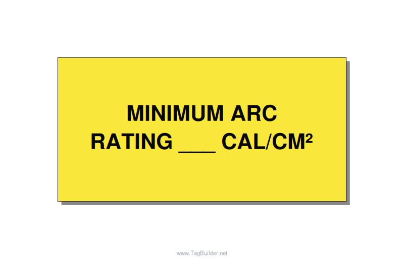 6.0x3.0" Safety Label - MINIMUM ARC RATING ___ CA, Black/Yellow, Adhesive