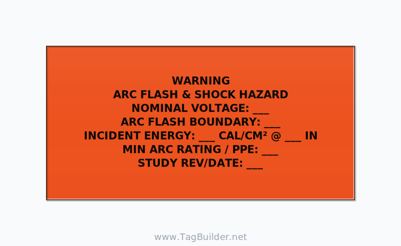 Arc Flash & Shock Hazard Label (Incident Energy Fill-In) — NFPA 70E — 6x3 Adhesive