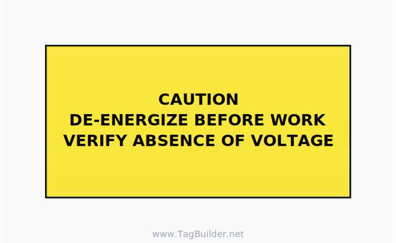 De-Energize Before Work Label — 4x2 Adhesive