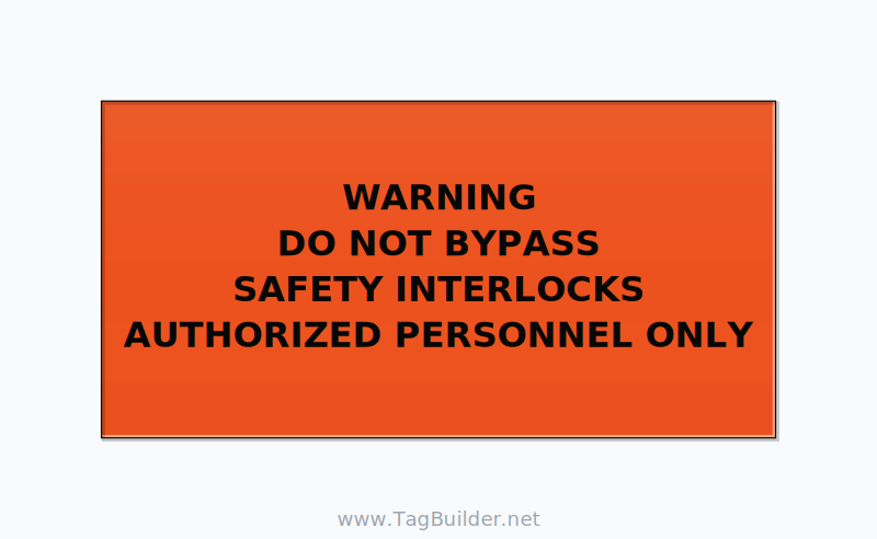 Do Not Bypass Safety Interlocks Label — 4x2 Adhesive
