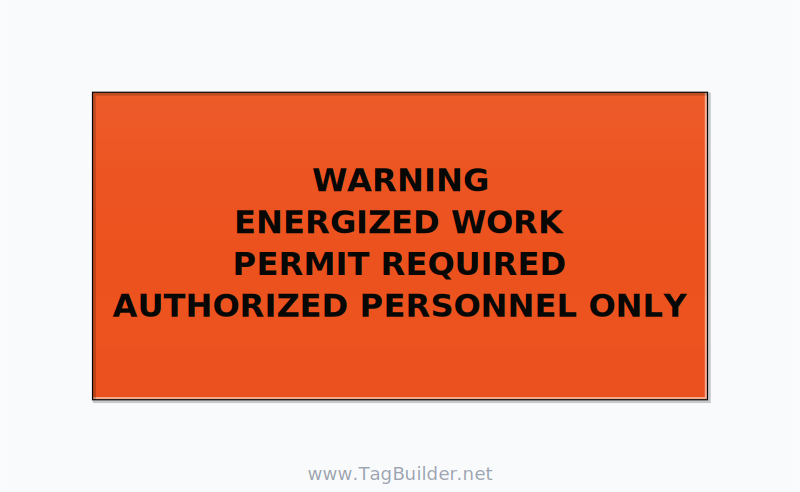 Energized Work Permit Required Label — 4x2 Adhesive