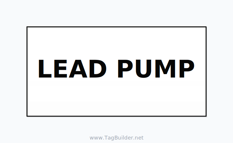 OEM Pump & Water Labels