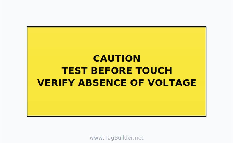 Test Before Touch Label — 4x2 Holes