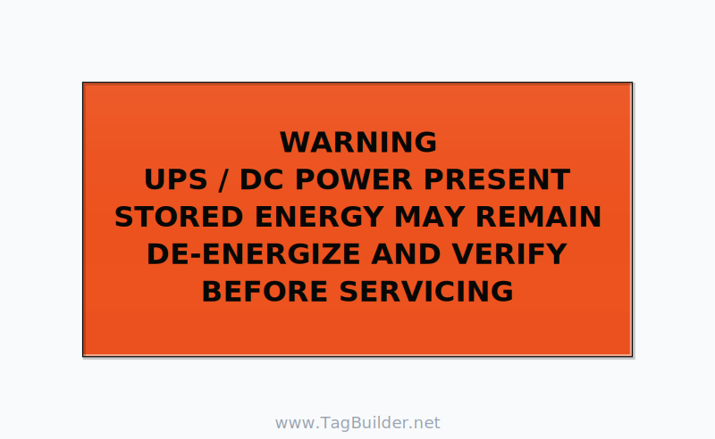 UPS / DC Power Present Label — 4x2 Adhesive