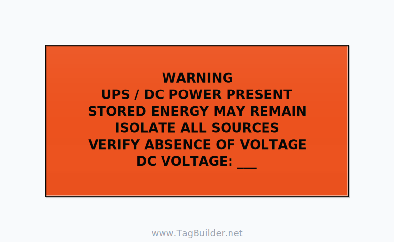 UPS / DC Power Present Label — 6x3 Adhesive