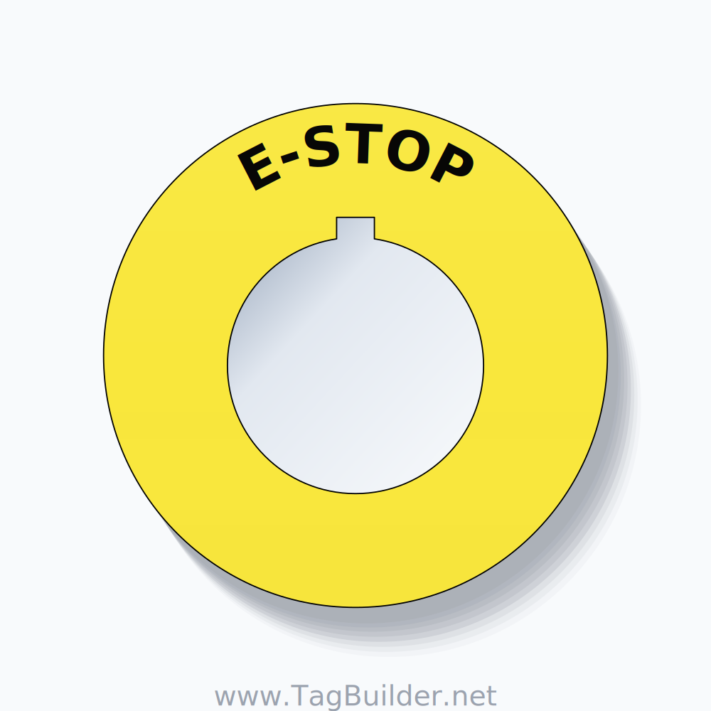 E-STOP Arc Circle 60mm - 30mm Rockwell Yellow
