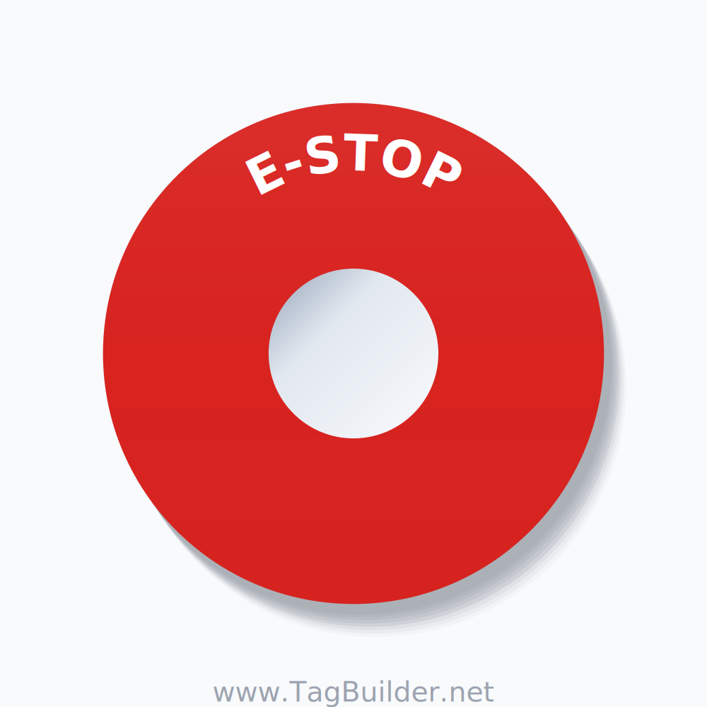 E-STOP Arc Circle 90mm - 30mm Standard Red