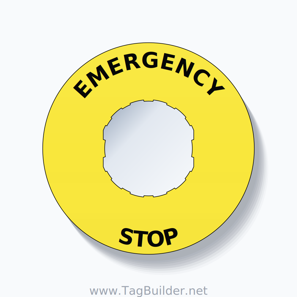 EMERGENCY STOP Arc Circle 60mm - 22mm Schneider Yellow