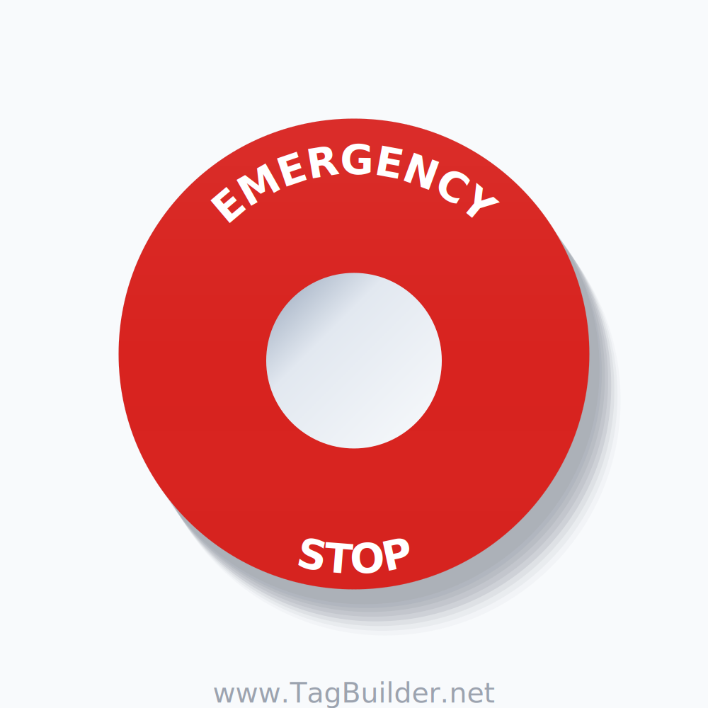 EMERGENCY STOP Arc Circle 60mm - 22mm Standard Red