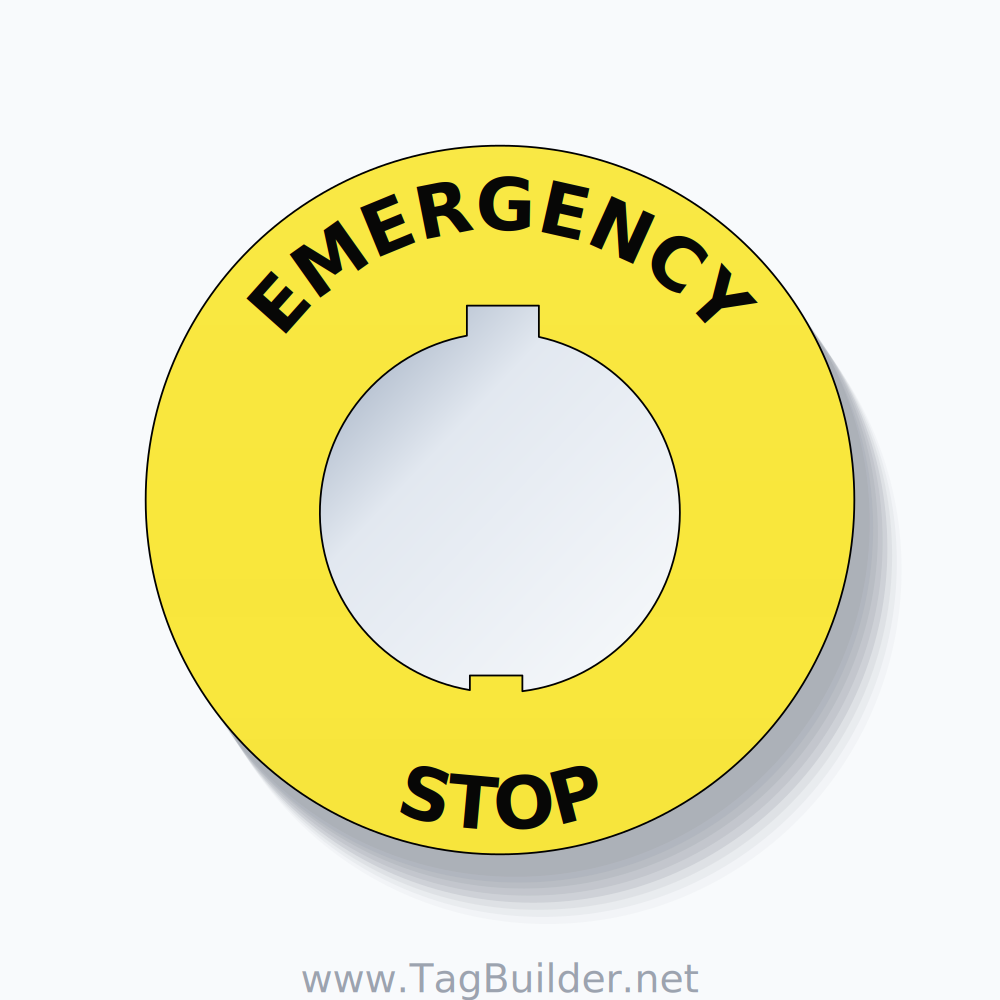 EMERGENCY STOP Arc Circle 60mm - 30mm Schneider Yellow